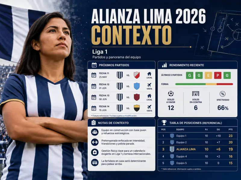 Contexto de Alianza Lima en 2026 para revisar sus partidos de Liga 1