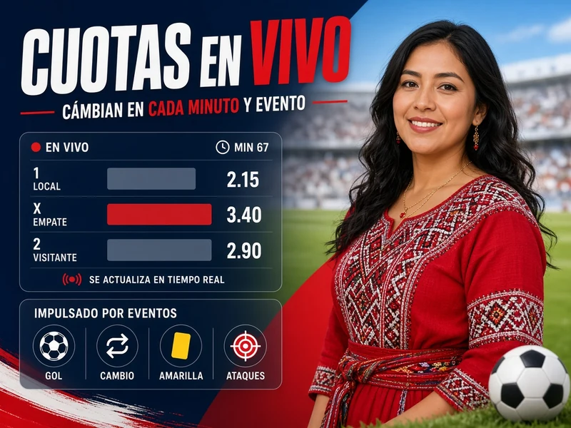 Cuotas en vivo de fútbol cambiando según marcador minuto y eventos
