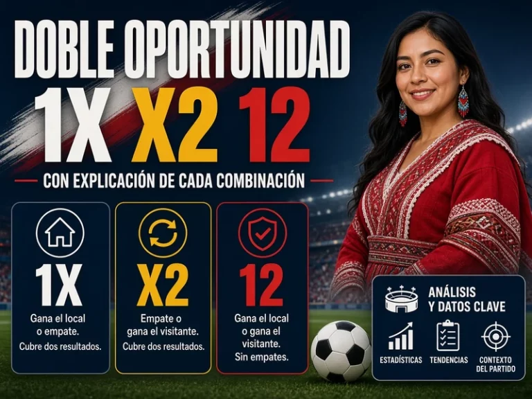 Doble oportunidad 1X X2 12 con explicación de cada combinación