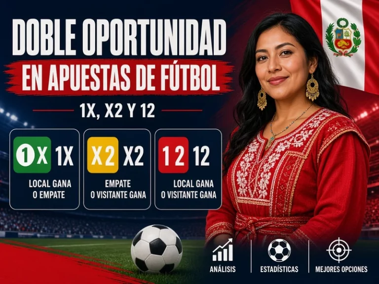 Doble oportunidad en apuestas de fútbol con explicación de 1X, X2 y 12
