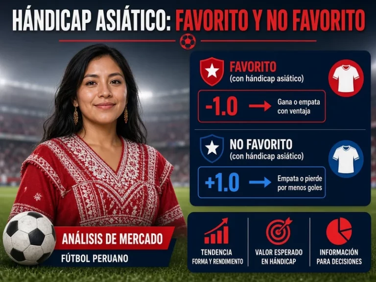 Favorito y no favorito en hándicap asiático dentro de un mercado de fútbol