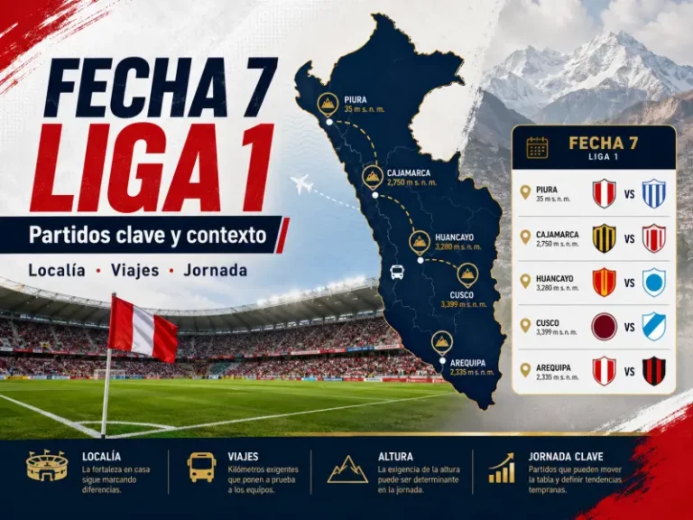 Fecha 7 Liga 1 2026 con partidos clave, localía, viajes y contexto de la jornada