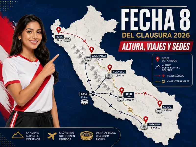 Mapa de altura, viajes y sedes de la Fecha 8 del Clausura 2026