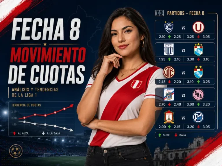 Movimiento de cuotas de fútbol alrededor de los partidos de la Fecha 8 de Liga 1