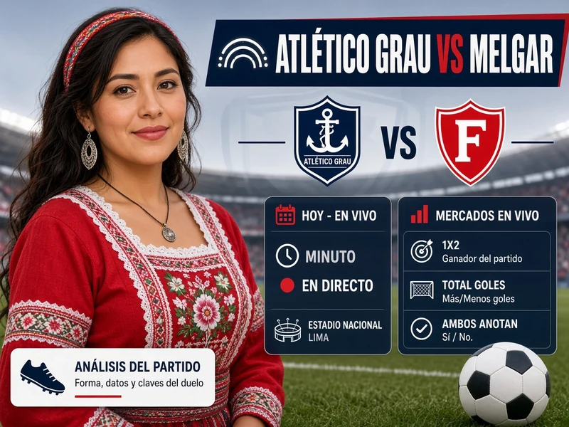 Atlético Grau vs Melgar con marcador, minuto y mercados de apuestas en vivo