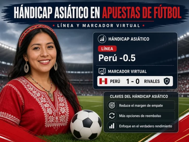 Hándicap asiático explicado en apuestas de fútbol con línea y marcador virtual