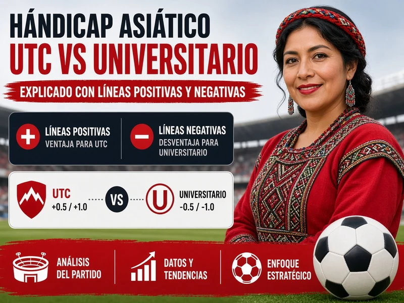 Hándicap asiático UTC vs Universitario explicado con líneas positivas y negativas