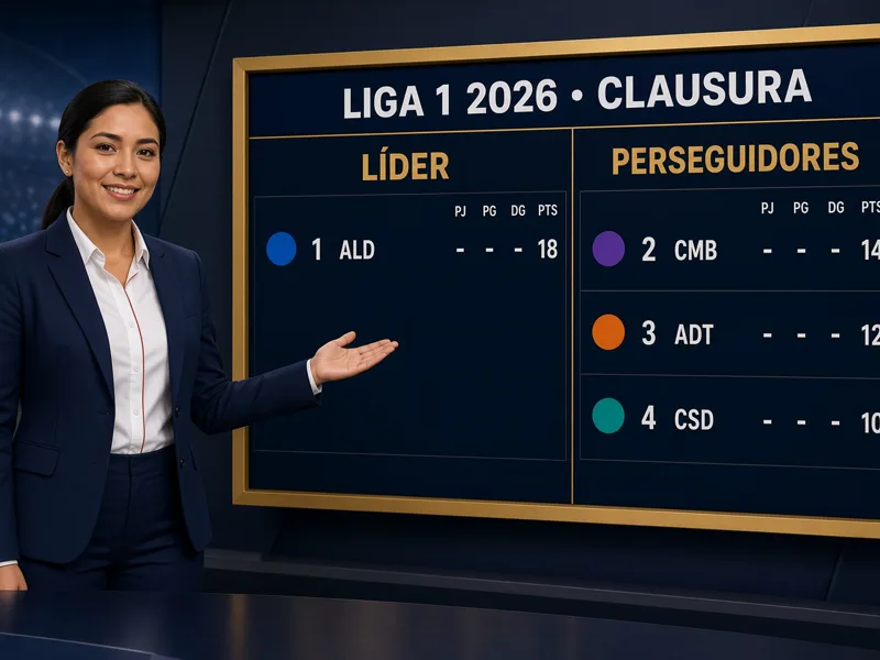Líder y perseguidores de la Liga 1 2026 en la tabla del Clausura