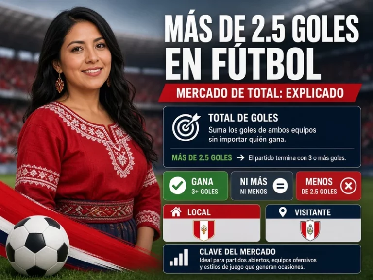 Más de 2.5 goles explicado como mercado de total en apuestas de fútbol