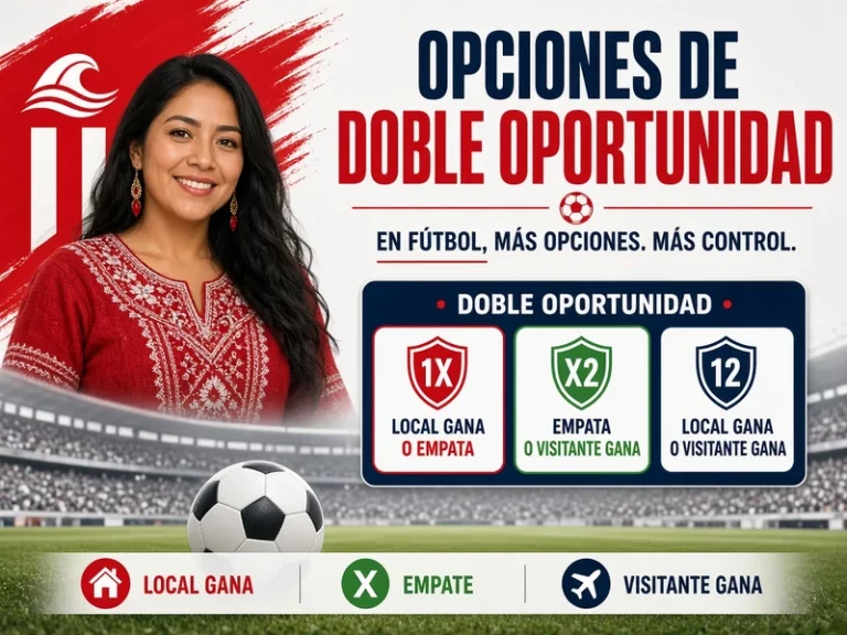 Opciones de doble oportunidad en fútbol mostradas de forma clara