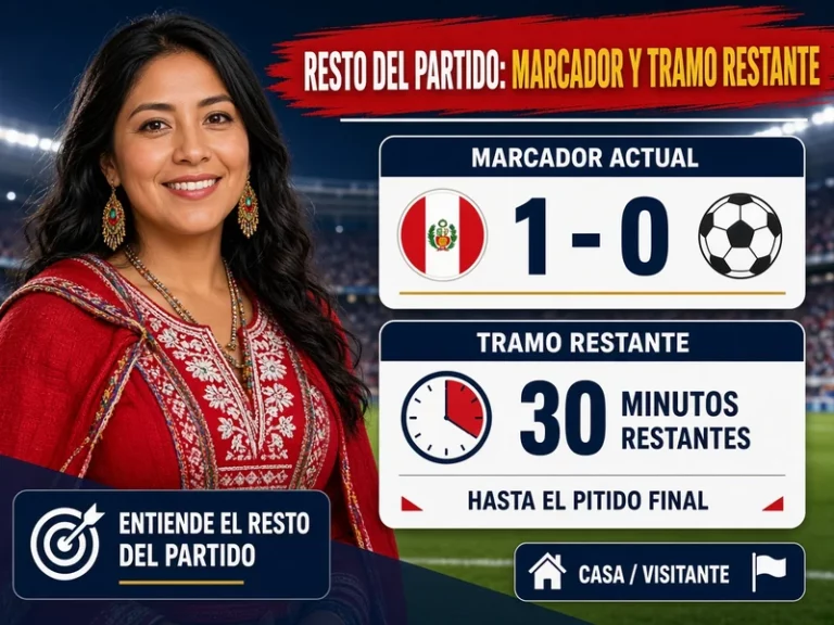 Resto del partido en apuestas explicado con marcador y tramo restante de un partido de fútbol