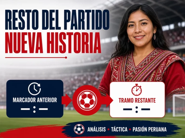 Resto del partido de fútbol con el marcador anterior separado del tramo restante