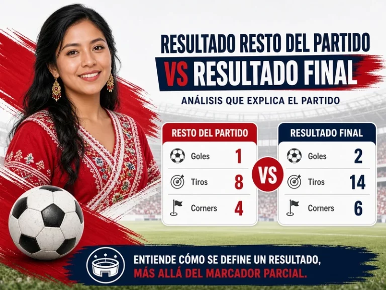 Resultado resto del partido comparado con el resultado final de un partido de fútbol