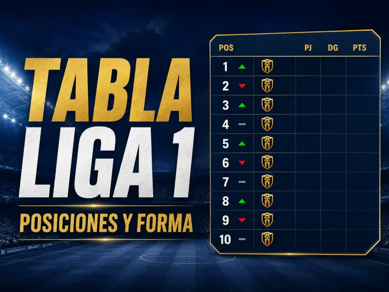 Tabla de posiciones de Liga 1 con clasificación de equipos