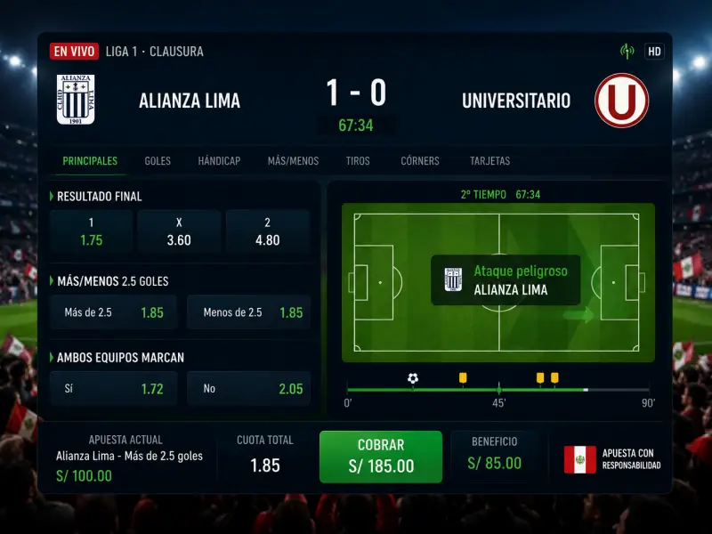 Minuto de partido en vivo con marcador y estadísticas actualizadas