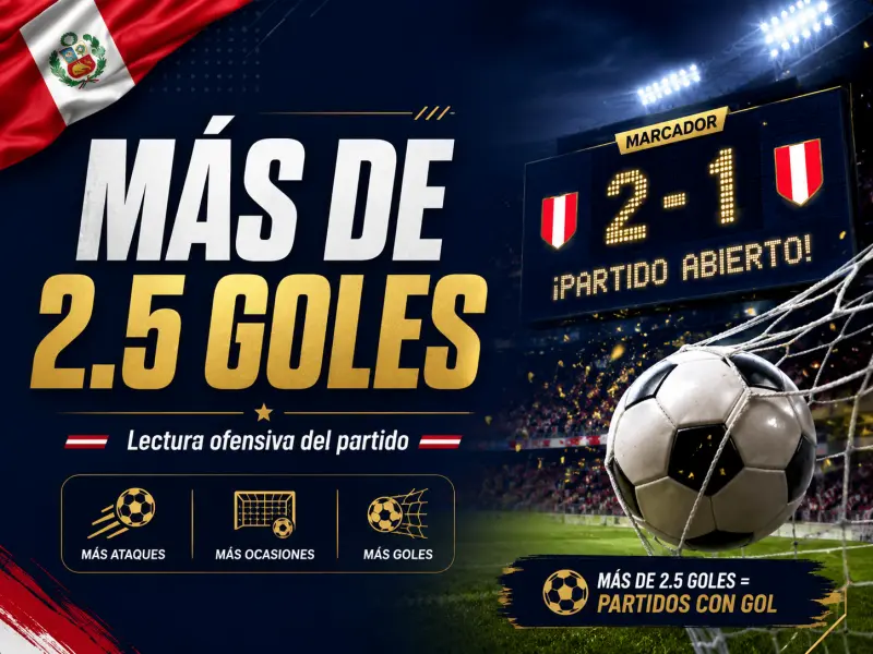 Mercado más de 2.5 goles representado en un partido de fútbol