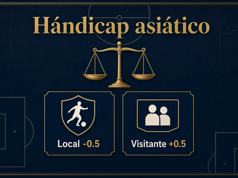 Líneas positivas y negativas utilizadas para explicar el hándicap asiático en fútbol