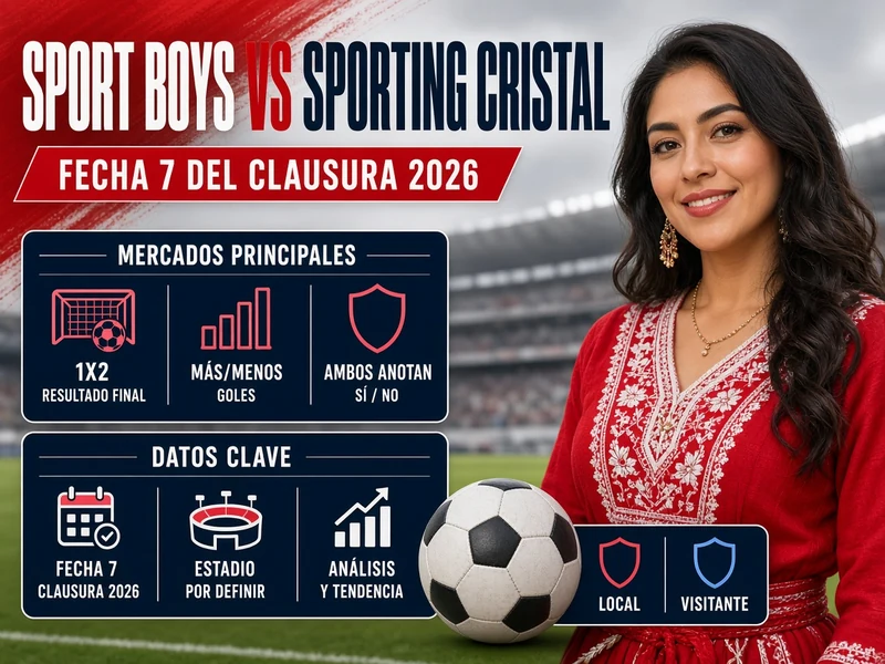 Sport Boys vs Sporting Cristal con mercados y cuotas de la Fecha 7 del Clausura 2026