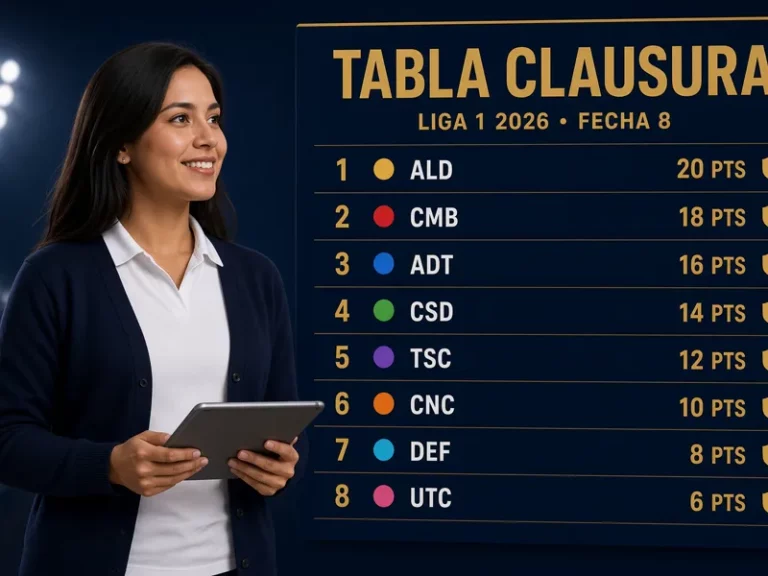 Tabla Clausura Liga 1 2026 con posiciones antes de la Fecha 8
