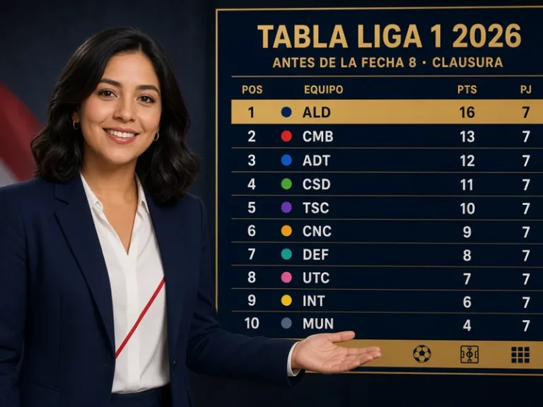 Tabla de posiciones Liga 1 2026 antes de la Fecha 8 del Clausura