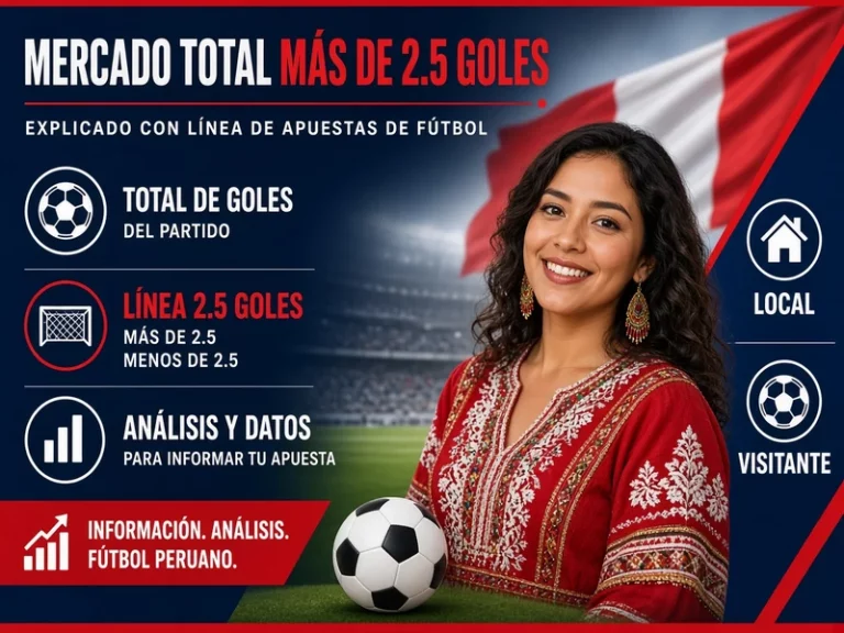 Mercado total más de 2.5 goles explicado con línea de apuestas de fútbol