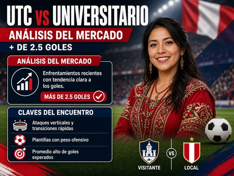 UTC vs Universitario con análisis del mercado más de 2.5 goles antes del partido