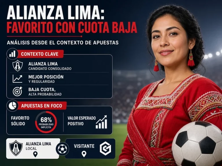 Alianza Lima como favorito con cuota baja analizada desde el contexto de apuestas