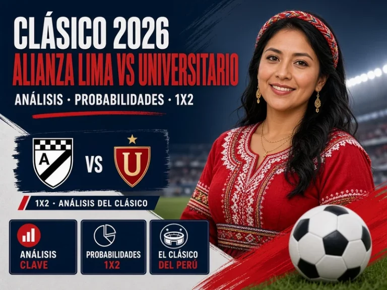 Alianza Lima vs Universitario 1X2 con probabilidades y análisis del Clásico 2026