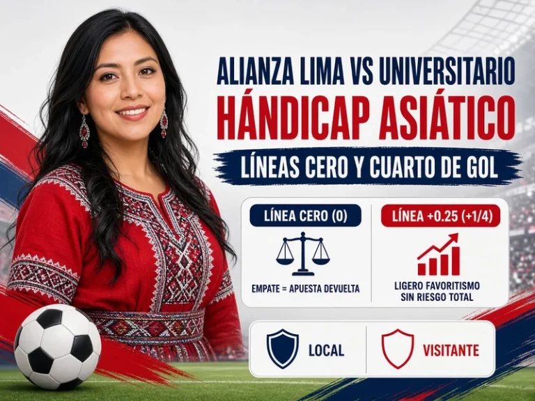 Hándicap asiático Alianza Lima vs Universitario con líneas cero y cuarto de gol