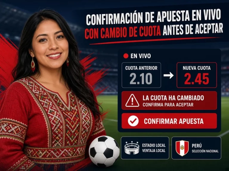 Confirmación de apuesta en vivo con cambio de cuota antes de aceptar