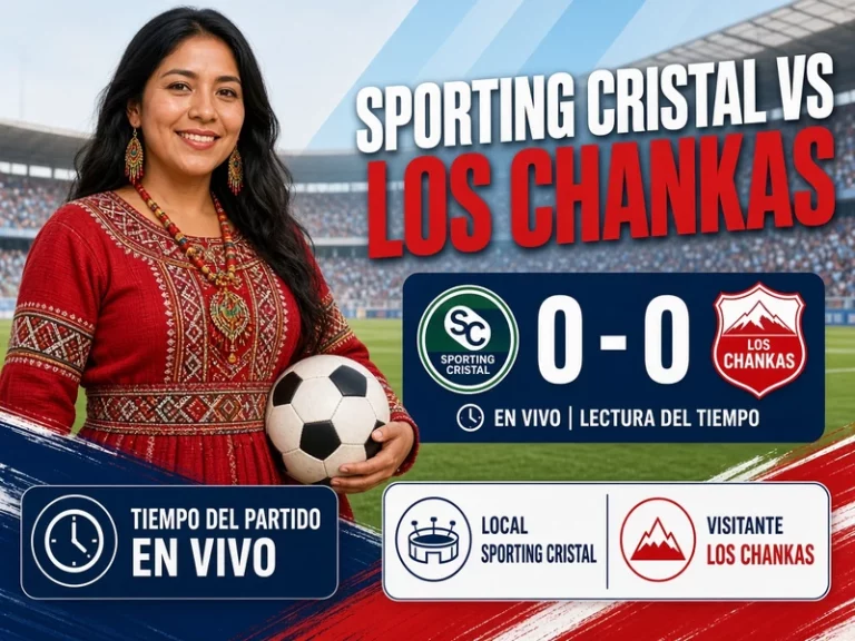 Sporting Cristal vs Los Chankas en vivo con marcador 0-0 y lectura del tiempo
