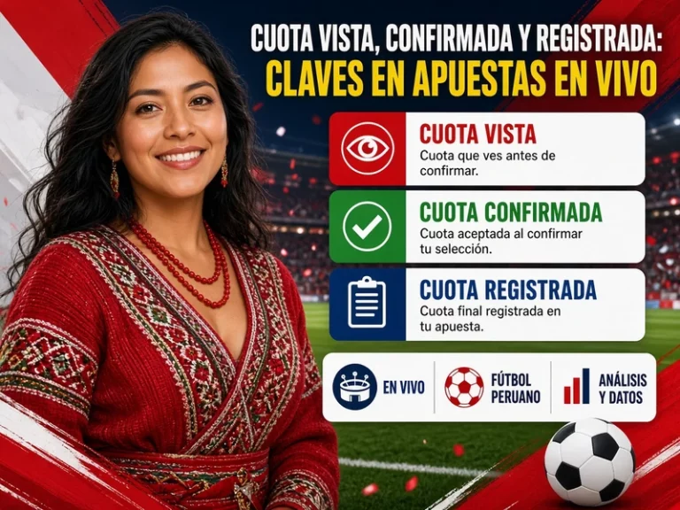 Comparación entre cuota vista cuota al confirmar y cuota registrada en una apuesta en vivo