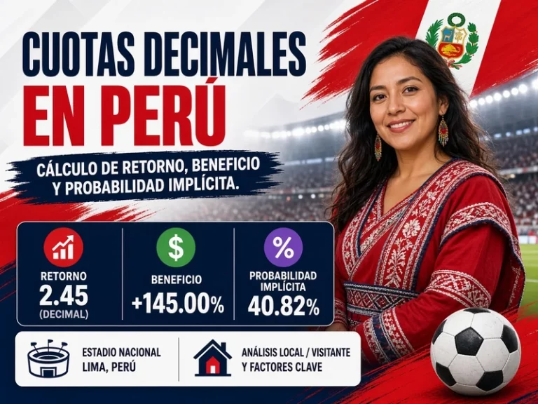 Cuotas decimales en Perú con cálculo de retorno beneficio y probabilidad implícita