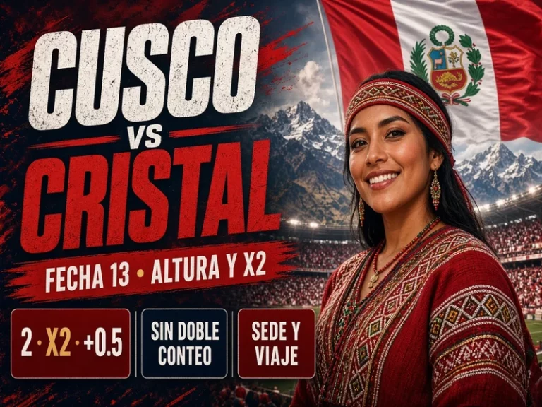 Cusco FC vs Sporting Cristal cuotas altura y doble oportunidad
