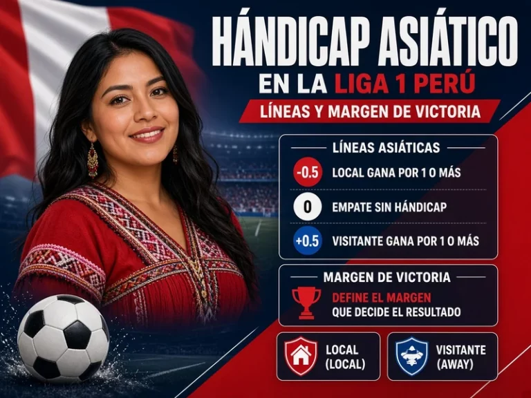 Hándicap asiático aplicado a partidos de Liga 1 Perú con líneas y margen de victoria