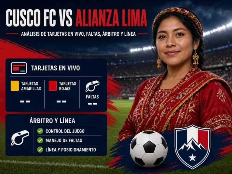 Cusco FC vs Alianza Lima con análisis de tarjetas en vivo faltas árbitro y línea