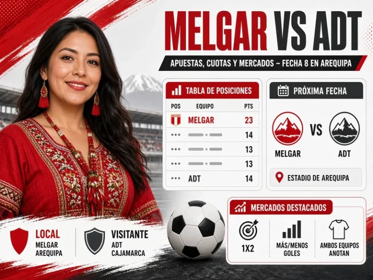 Melgar vs ADT con apuestas cuotas y mercados de la Fecha 8 en Arequipa