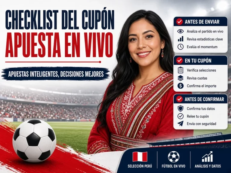 Checklist del cupón antes de enviar una apuesta en vivo
