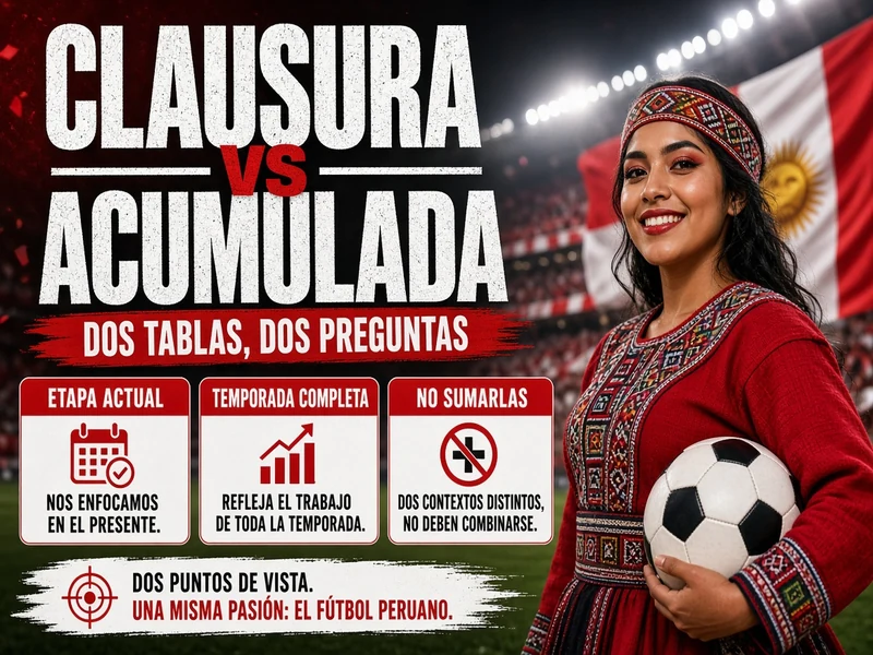Comparación entre tabla del Clausura y tabla acumulada de Liga 1